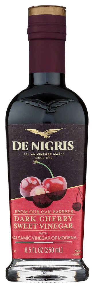 DE NIGRIS: Dark Cherry Sweet Vinegar With Balsamic Vinegar Of Modena, 8.5 fo
