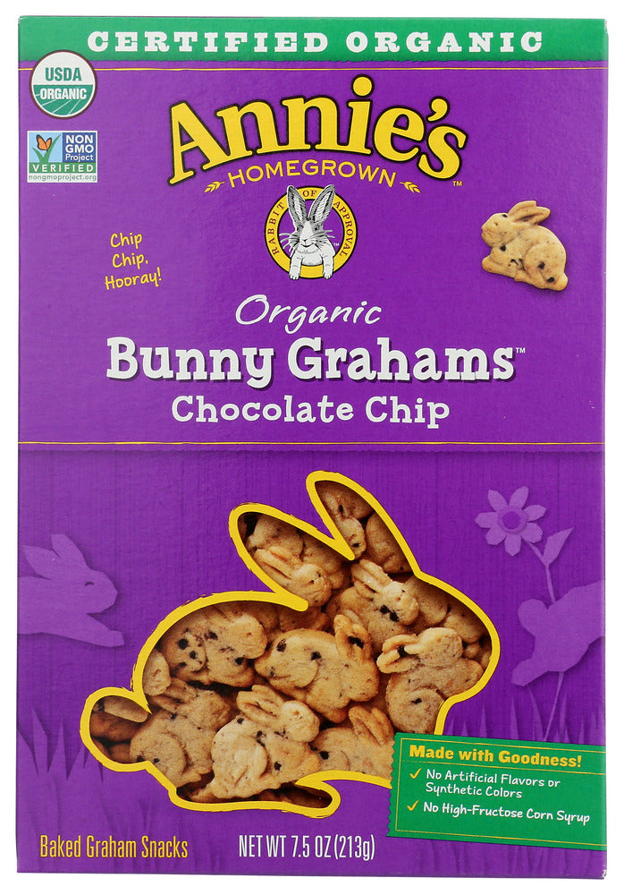 ANNIE'S HOMEGROWN: Bunny Grahams Chocolate Chip, 7.5 oz