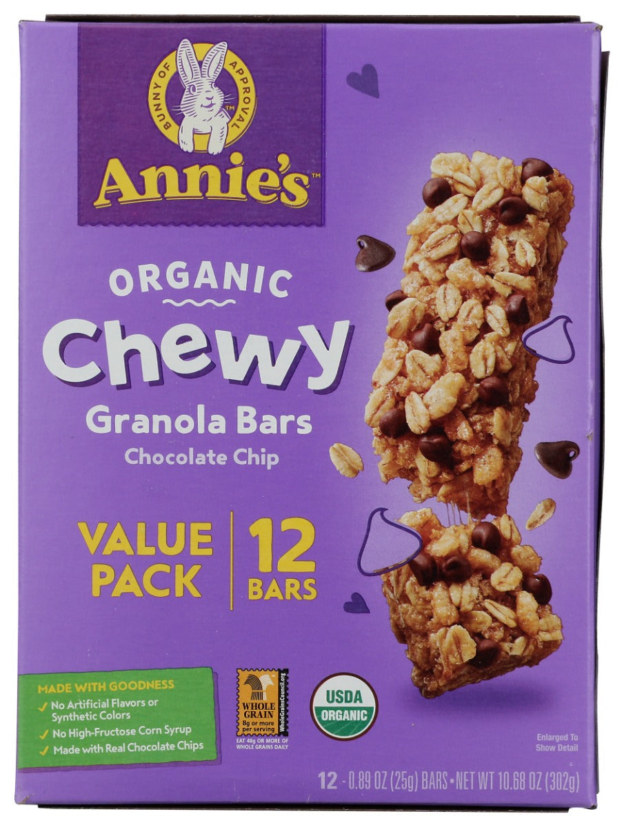 ANNIE'S HOMEGROWN: Organic Chocolate Chip Chewy Granola Bars, 10.68 oz