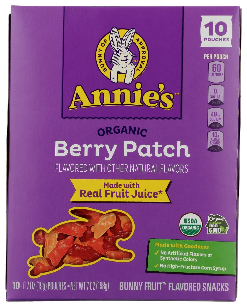 ANNIE'S HOMEGROWN: Organic Berry Patch Bunny Fruit Snacks, 7 oz