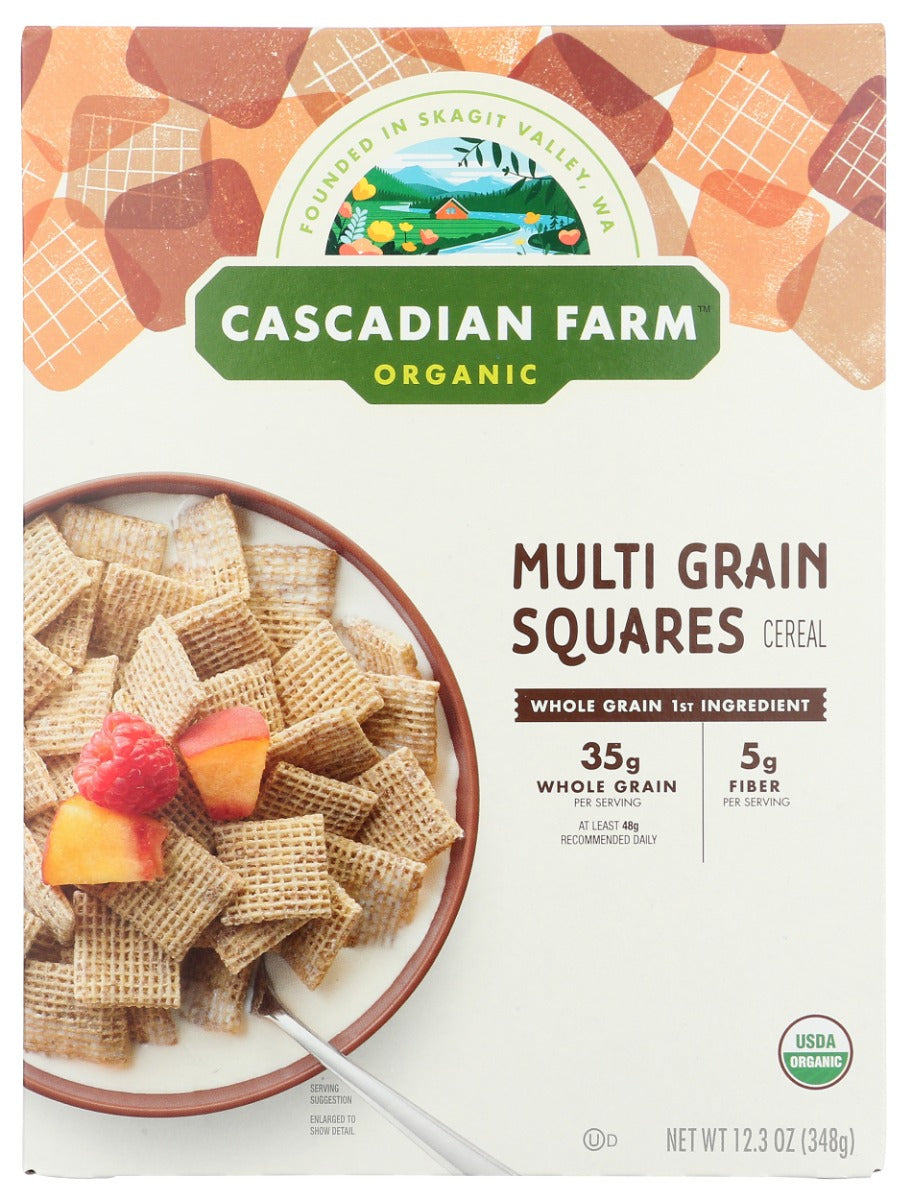 CASCADIAN FARM: Multi Grain Squares Cereal, 12.3 oz