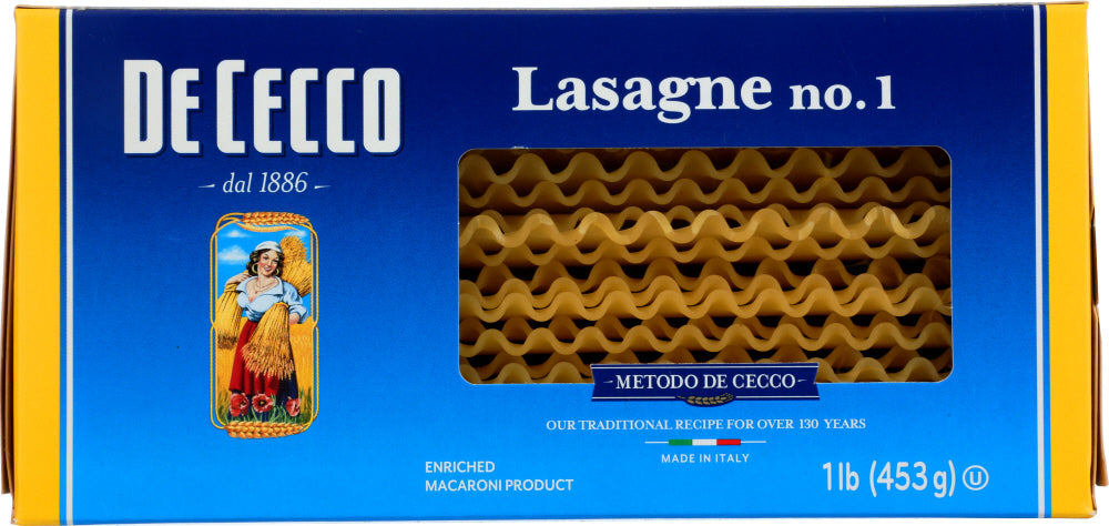 DE CECCO: Lasagne Pasta, 16 oz
