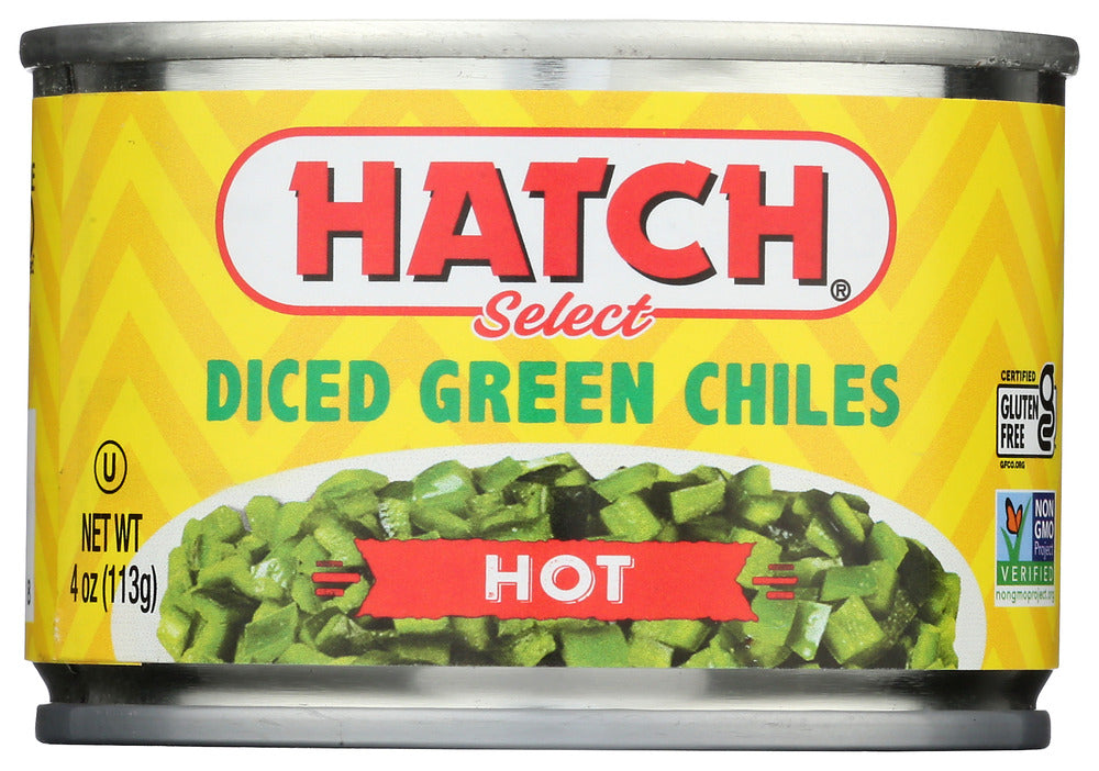 HATCH: Diced Hot Green Chilies, 4 oz