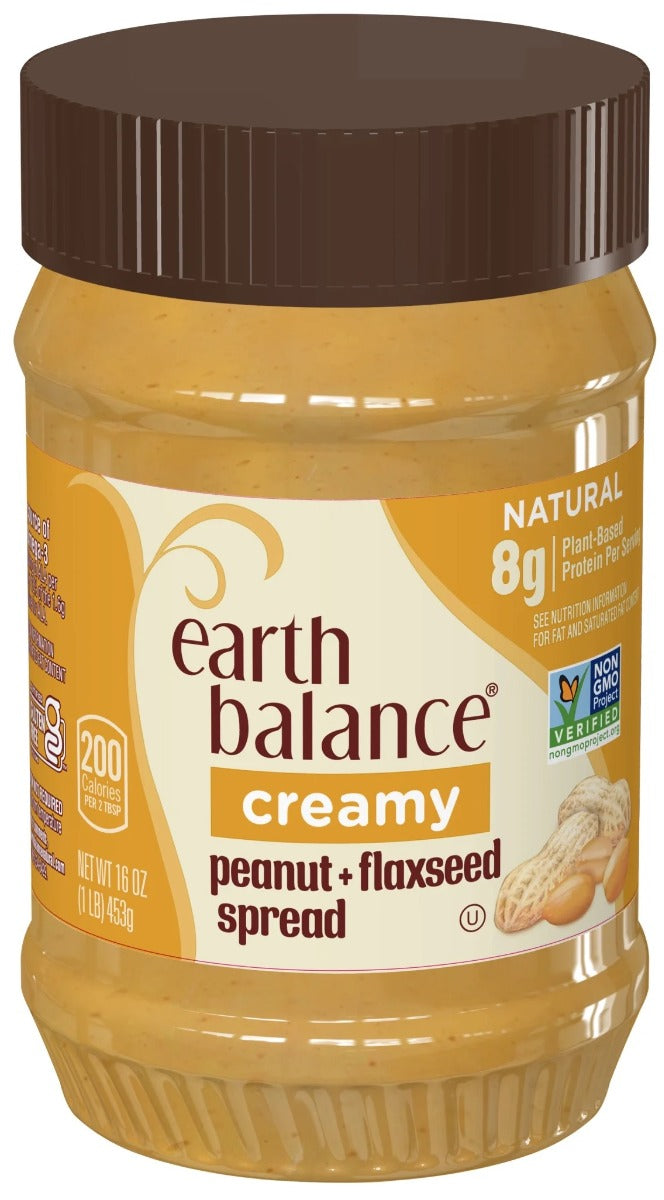 EARTH BALANCE: Natural Peanut Butter And Flaxseed Creamy, 16 Oz