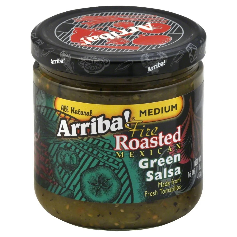 ARRIBA: Fire Roasted Mexican Green Salsa Medium, 16 oz