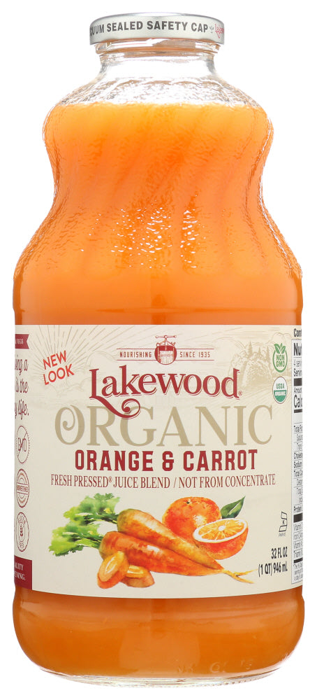 LAKEWOOD: Organic Orange & Carrot Juice, 32 Oz