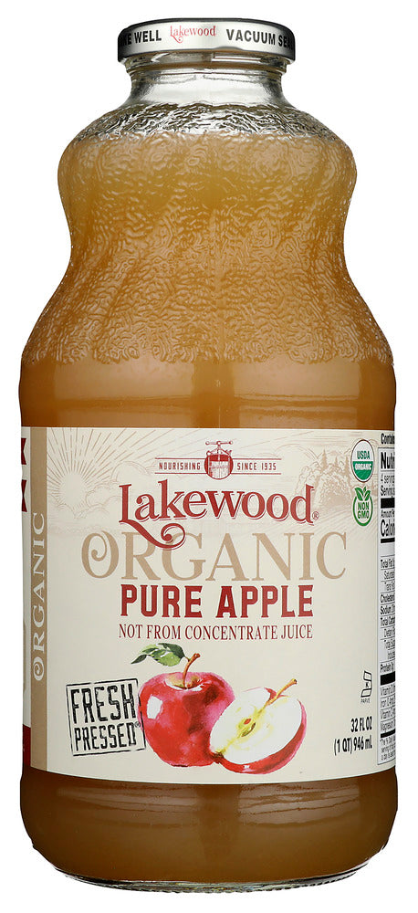 LAKEWOOD ORGANIC: Pure Unfiltered Apple Juice, 32 oz