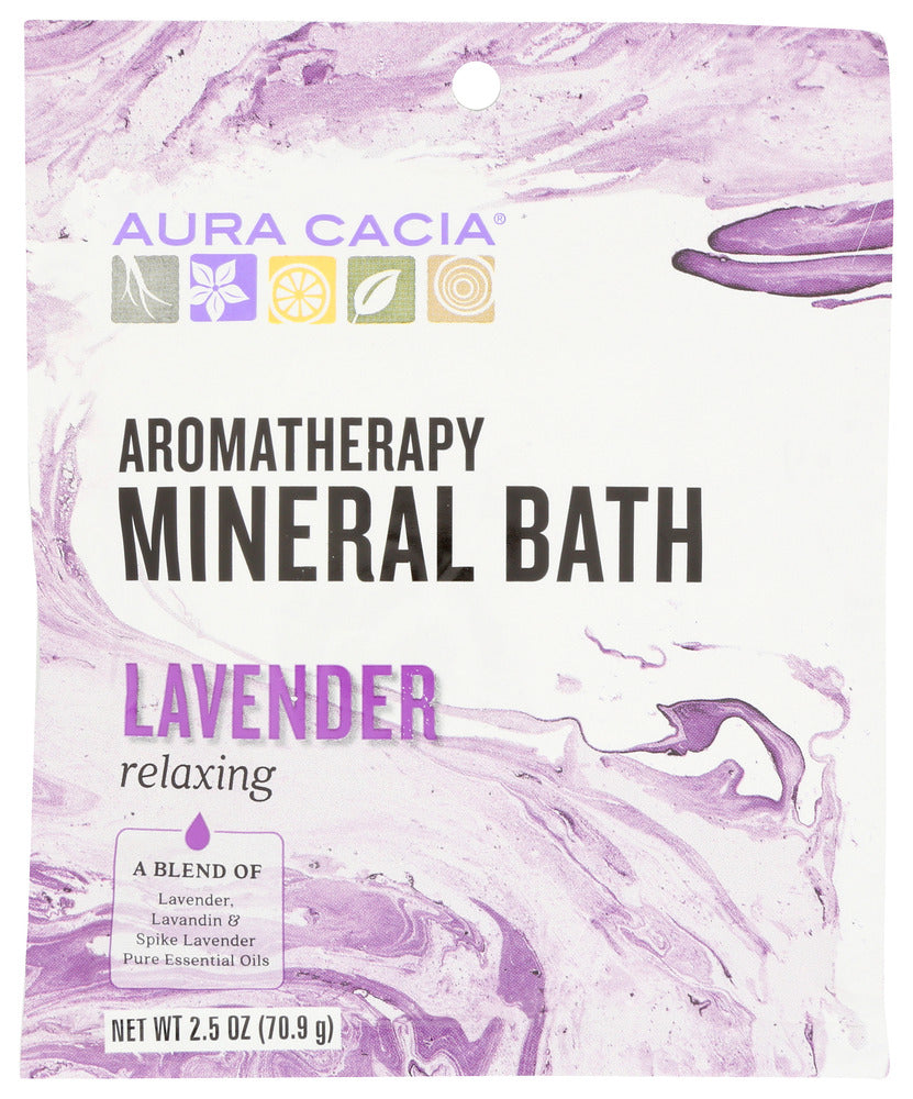 AURA CACIA: Aromatherapy Mineral Bath Relaxing Lavender, 2.5 oz