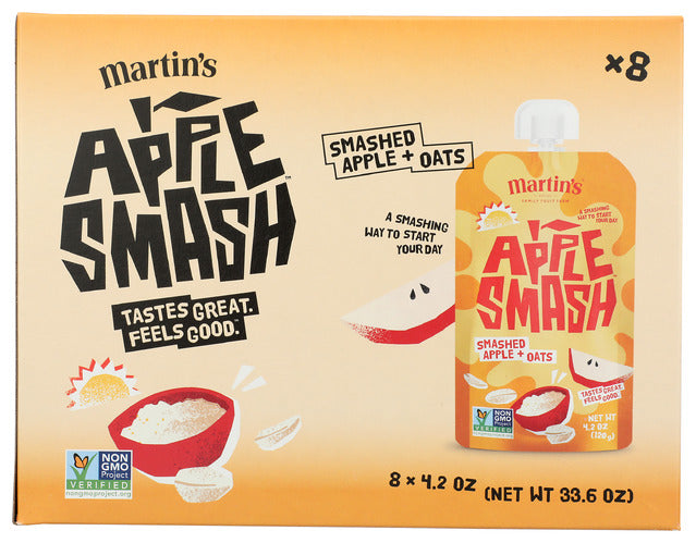 APPLE SMASH: Apple and Oats Applesauce 8Pc, 33.6 oz