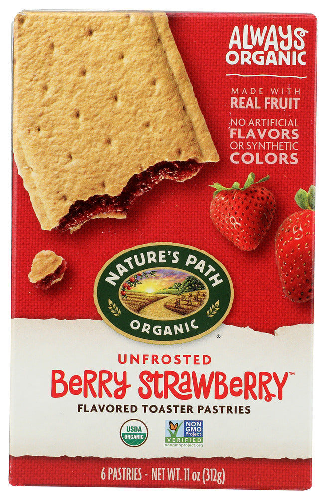 NATURE'S PATH: Unfrosted Berry Strawberry Toaster Pastries, 11 oz