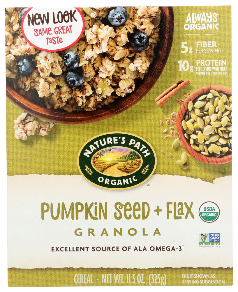 NATURE'S PATH: Organic Flax Plus Pumpkin Flax Granola Cereal, 11.5 oz