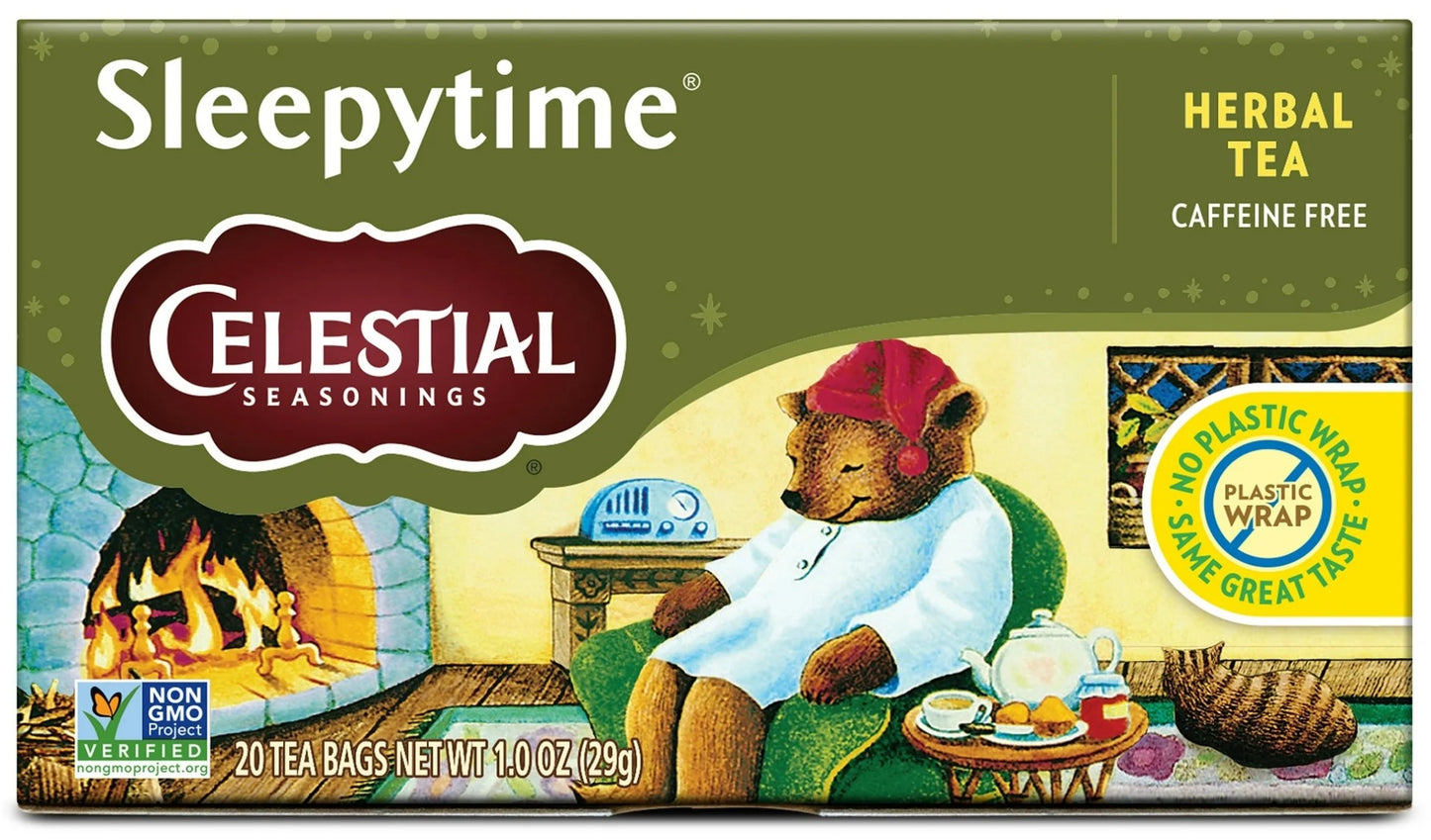 CELESTIAL SEASONINGS: Sleepytime Herbal Tea Caffeine Free 20 Tea Bag, 1 oz