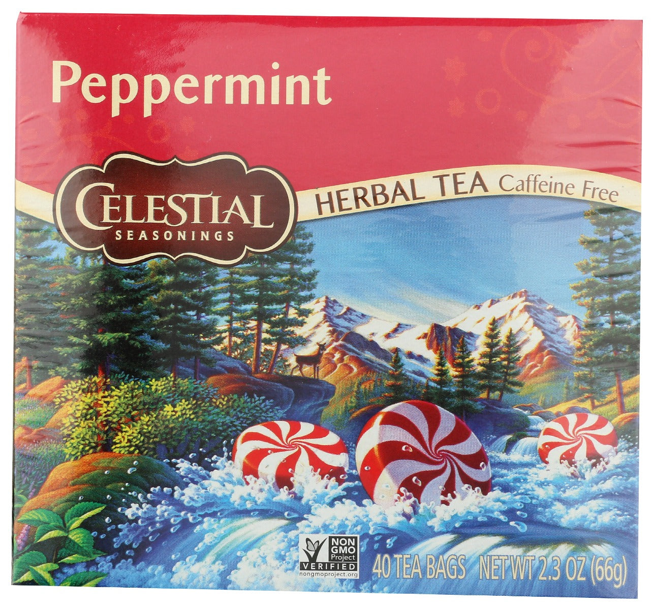 CELESTIAL SEASONINGS: Peppermint Herbal Tea, 40 bg