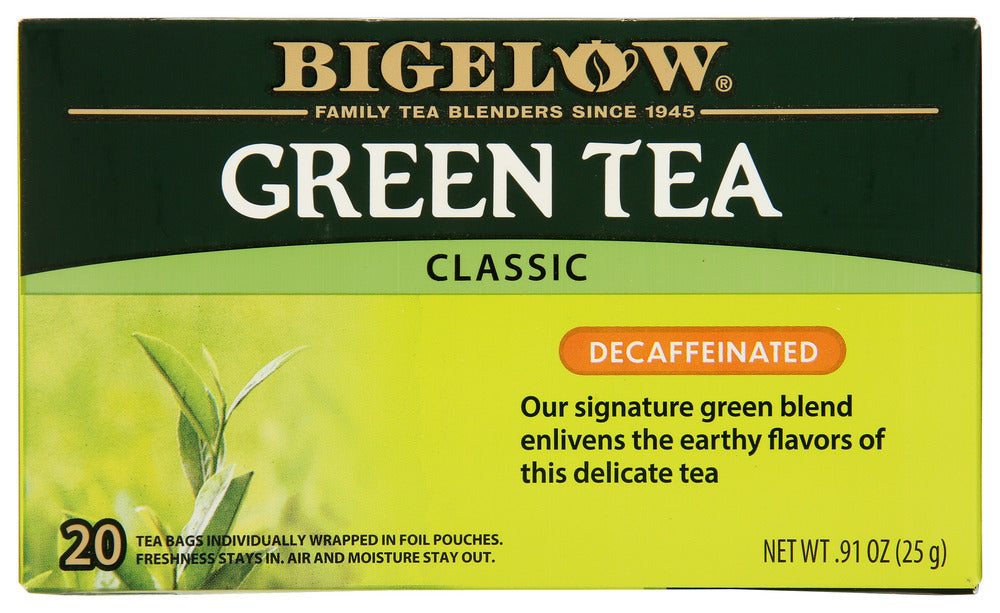 BIGELOW: Green Tea Classic Decaffeinated 20 Tea Bags, 0.91 oz