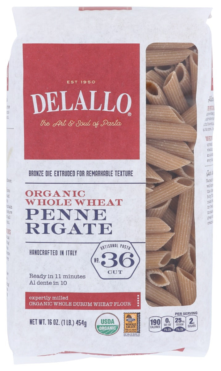 DELALLO: Organic Penne Rigate Pasta No.36, 16 oz
