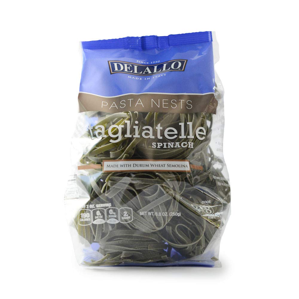 DELALLO: Spinach Tagliatelle Nest Pasta, 8.8 oz