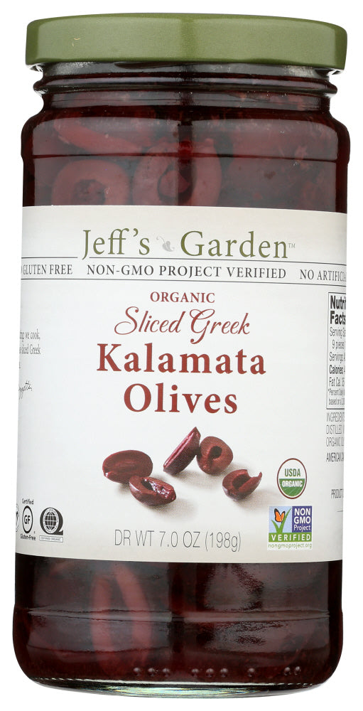 JEFF'S NATURALS: Organic Pitted Sliced Greek Kalamata Olives, 7 oz