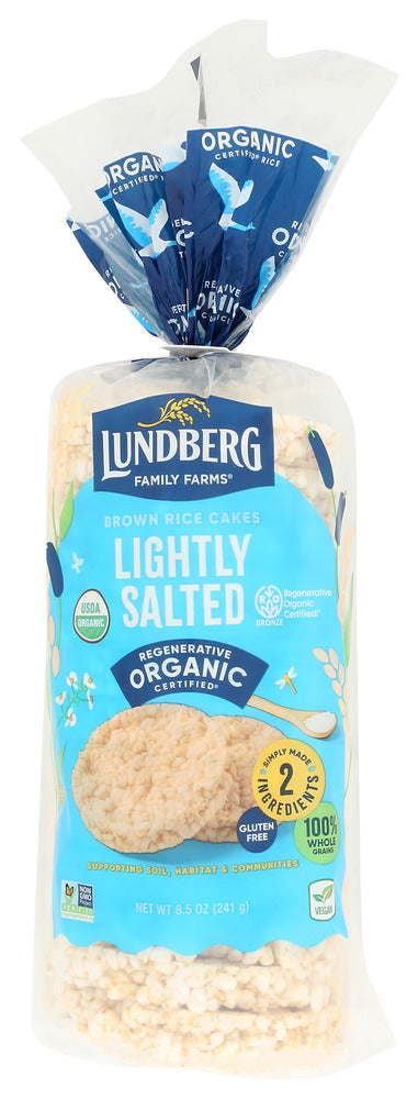 LUNDBERG: Organic Brown Rice Cakes Lightly Salted, 8.5 oz