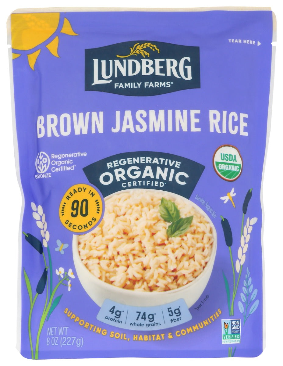 LUNDBERG: Brown Jasmine Thai Hom Mali Rice, 8 oz