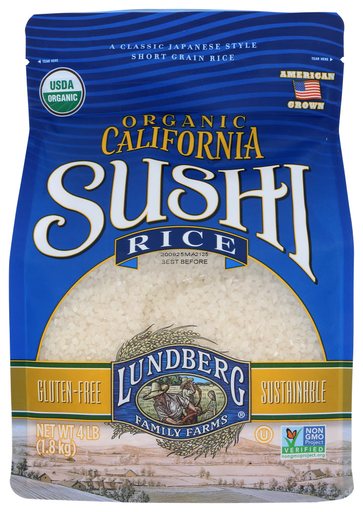 LUNDBERG: Organic California Sushi Rice, 4 lb