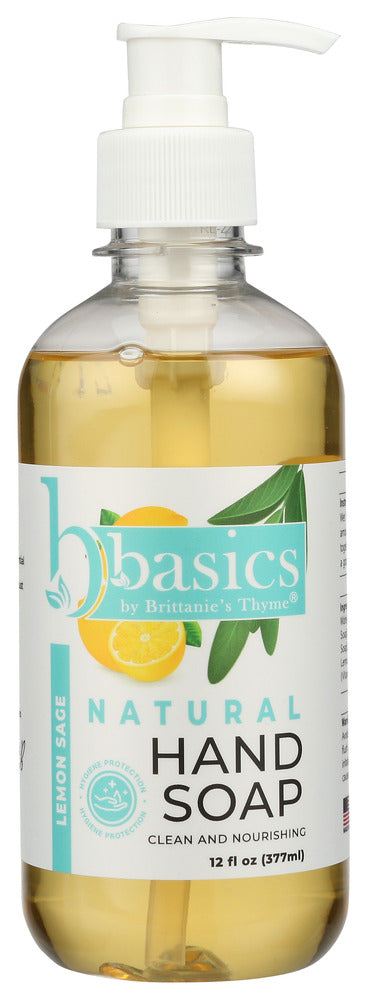 BRITTANIES THYME: Lemon Sage Natural Hand Soap, 12 oz