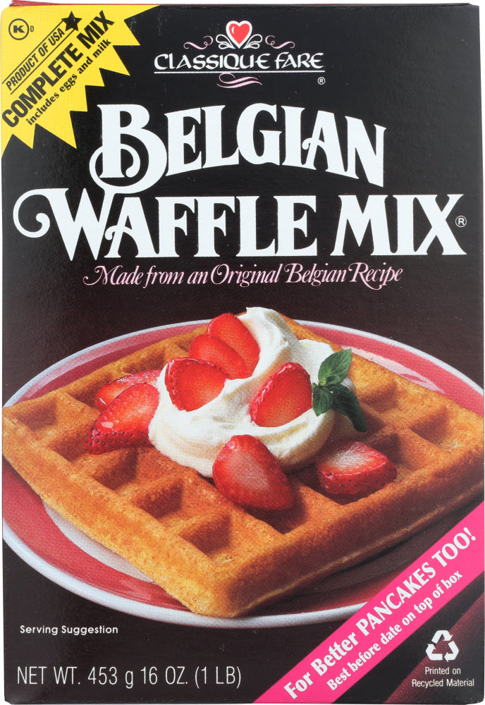 CLASSIQUE FARE: Belgian Waffle Mix, 16 oz