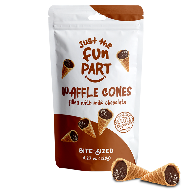 JUST THE FUN PART: Waffle Cone Mini Mlk Choc, 4.23 oz