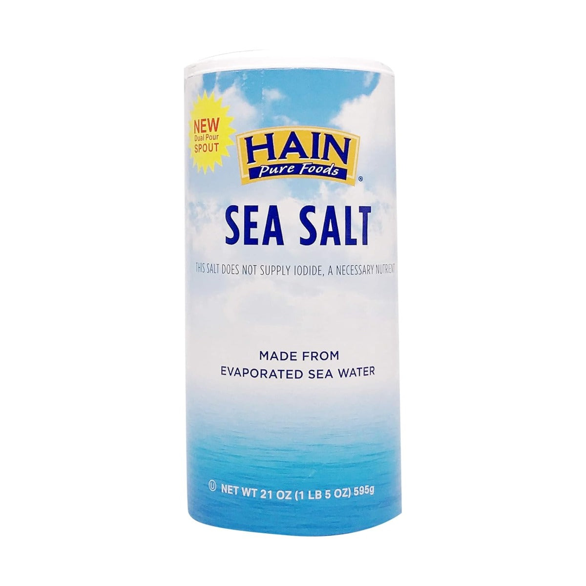 HAIN: Pure Foods Sea Salt, 21 oz