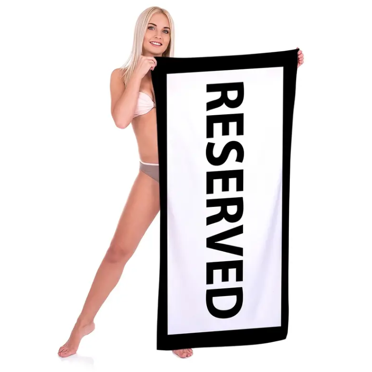 Black and White Alphabet Beach Towels - Absorbent & Soft