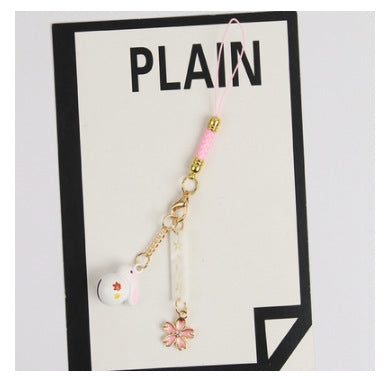 Handmade Japanese Rabbit Bell Phone Charm Accessory