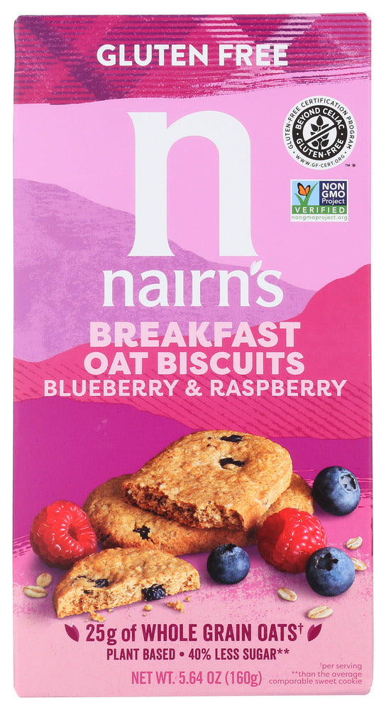 NAIRNS: Blueberry and Raspberry Breakfast Oat Biscuits, 5.64 oz