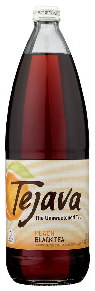 TEJAVA: Tea Black Peach Unsweet, 33.8 fo