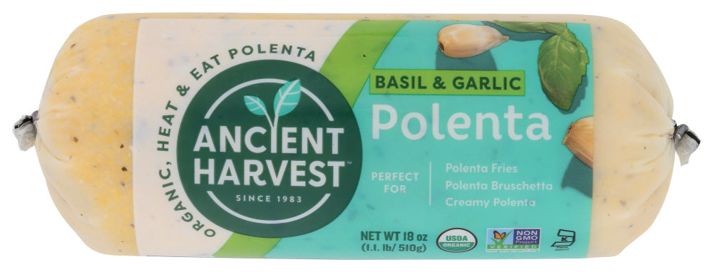 FOOD MERCHANTS: Organic Polenta Basil Garlic, 18 oz
