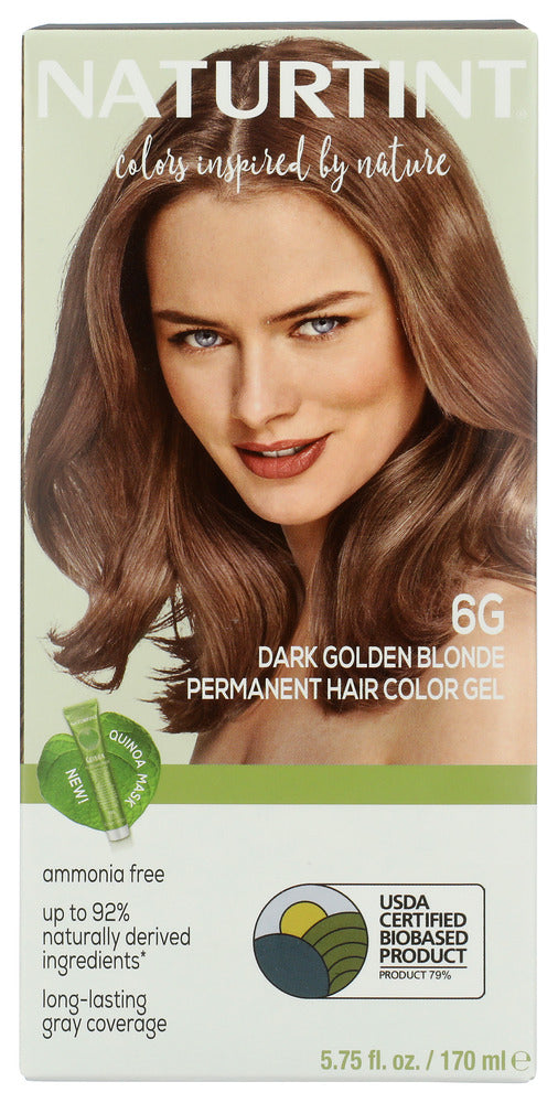 NATURTINT: Permanent Hair Color 6G Dark Golden Blonde, 5.28 oz