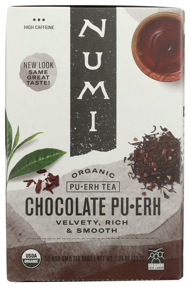 NUMI TEA: Tea Chocolate Puerh Organic, 16 bg