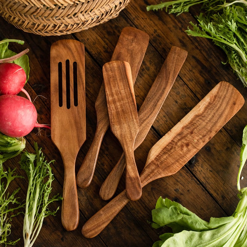 Teak Wood Cooking Spatula for Salad and Cooking