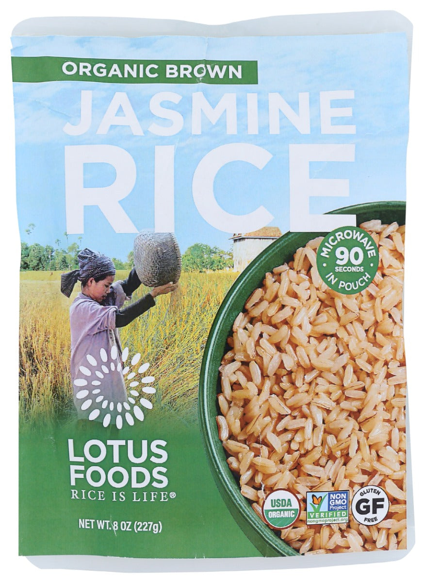 LOTUS FOODS: Rice Jasmine Brown Organic, 8 oz