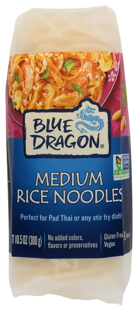 BLUE DRAGON: Rice Noodle Medium, 10.58 OZ