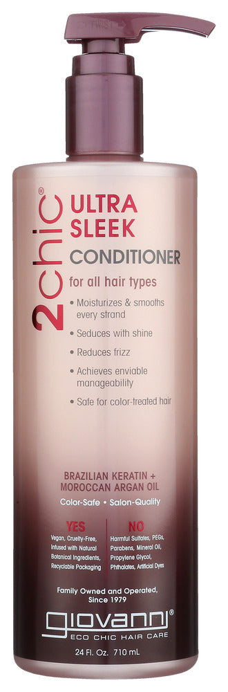 GIOVANNI COSMETICS: 2Chic Brazilian Keratin & Argan Oil Ultra Sleek Conditioner, 24 oz
