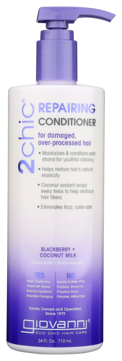 GIOVANNI COSMETICS: 2Chic Repairing Conditioner Blackberry & Coconut Milk, 24 oz