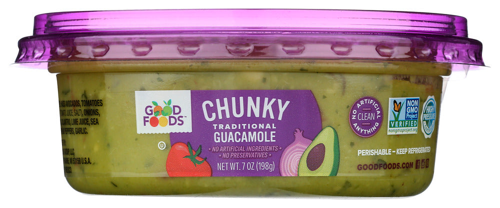 GOOD FOODS: Chunky Traditional Guacamole, 7 oz
