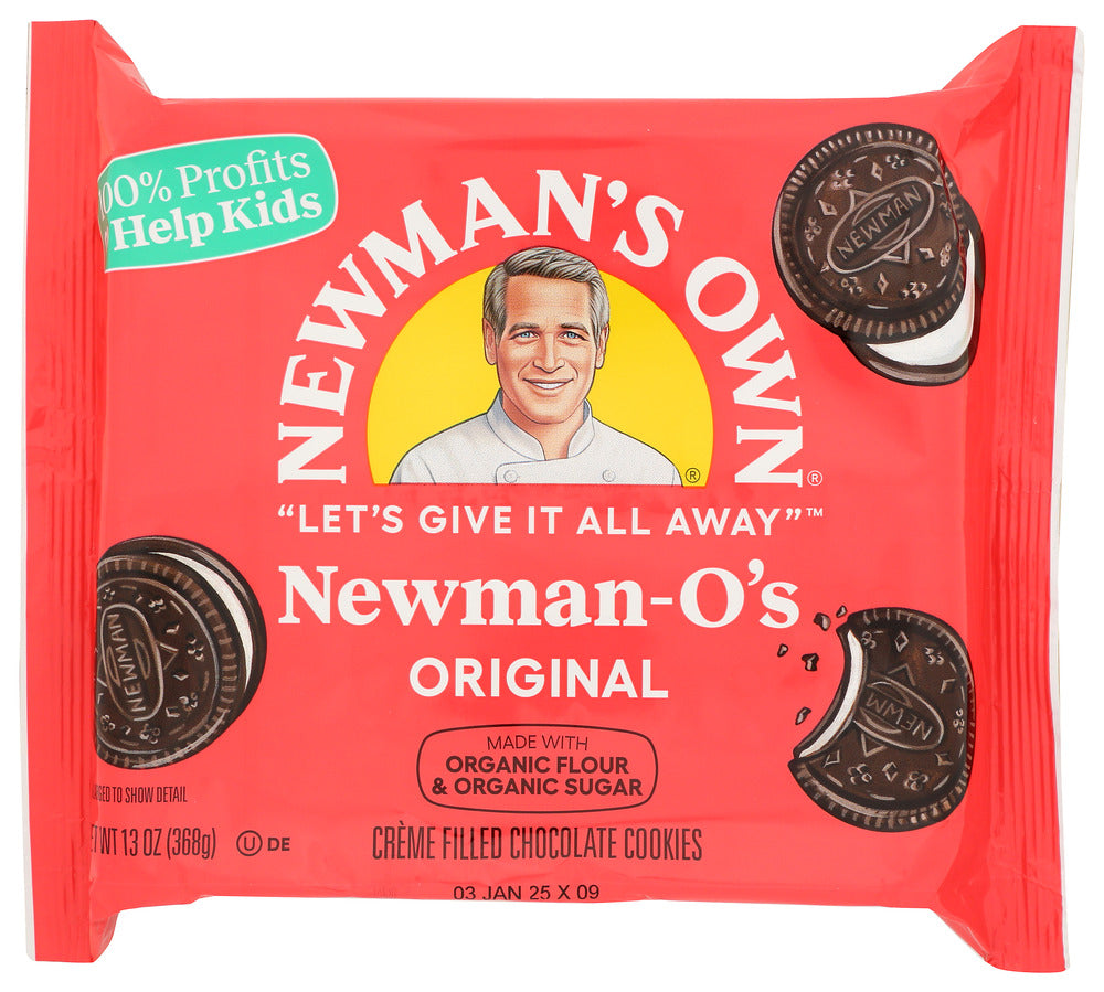 NEWMAN'S OWN ORGANIC: Newman O's Original Cookies Chocolate with Vanilla Creme, 13 oz