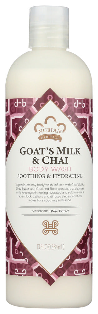 NUBIAN HERITAGE: Body Wash Goat's Milk & Chai, 13 oz