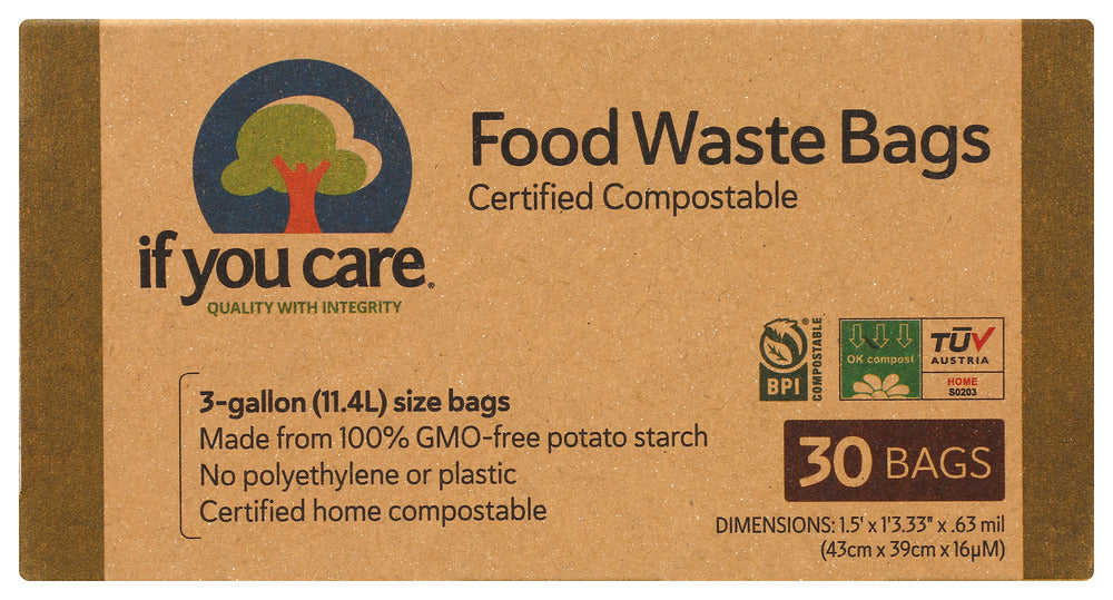 IF YOU CARE: 3 Gallon Compostable Food Waste Bags, 30 bg