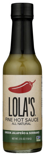 LOLAS FINE HOT SAUCE: Sauce Hot Grn Jal Serrano, 5 OZ