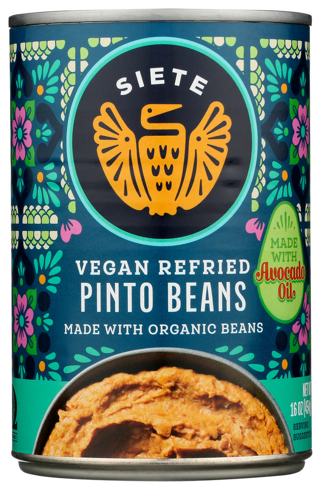SIETE: Refried Pinto Beans, 16 oz