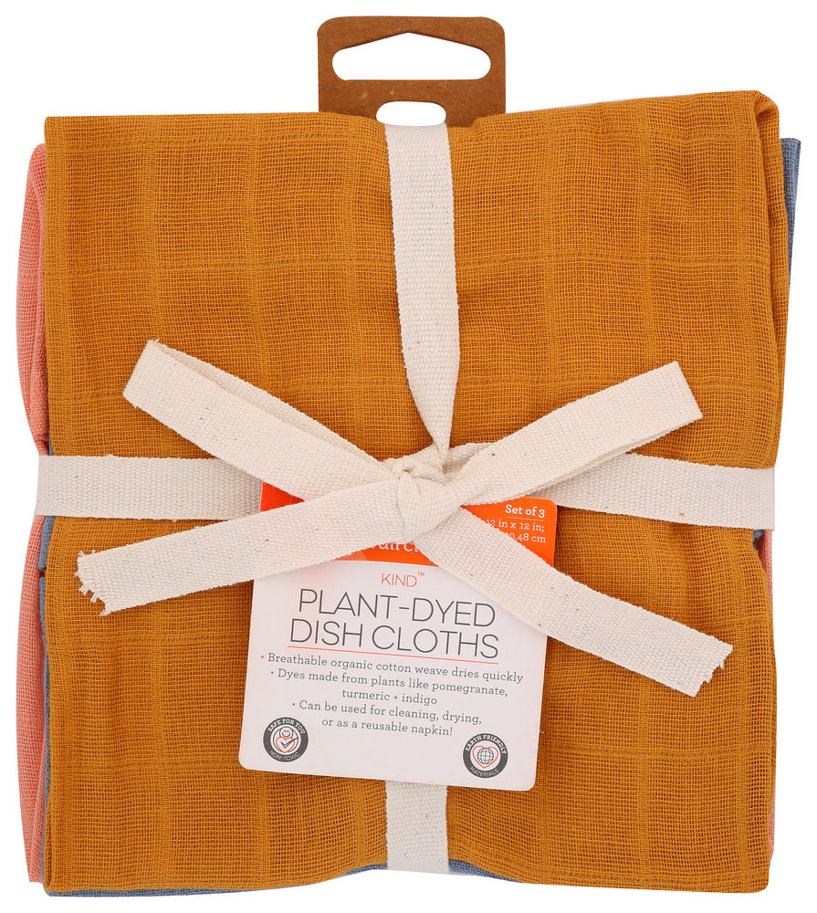 FULL CIRCLE HOME: Dish Cloths Plant Dyed, 3 ea