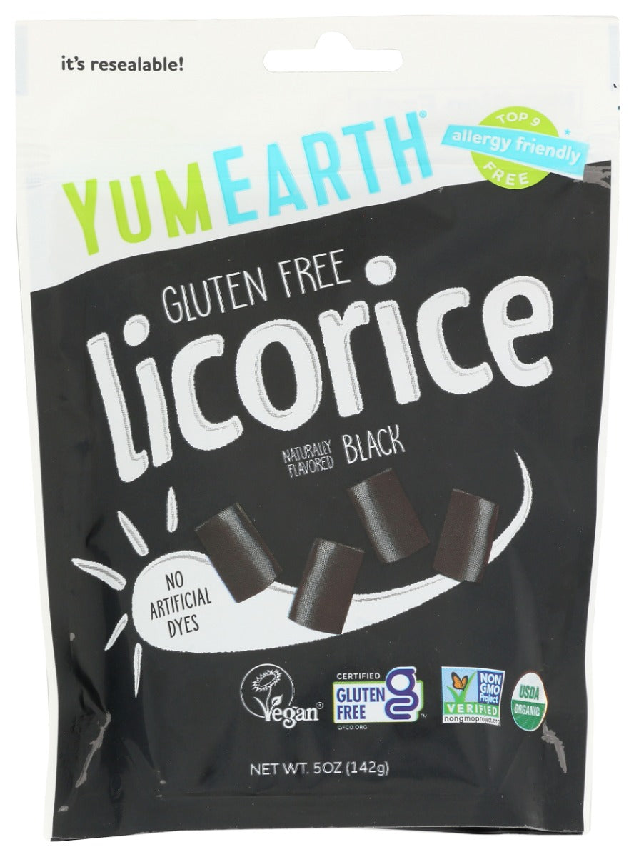 YUMMYEARTH: Licorice Black Gluten Free Organic, 5 oz
