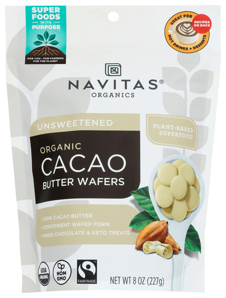 NAVITAS: Organic Cacao Butter Wafers, 8 oz