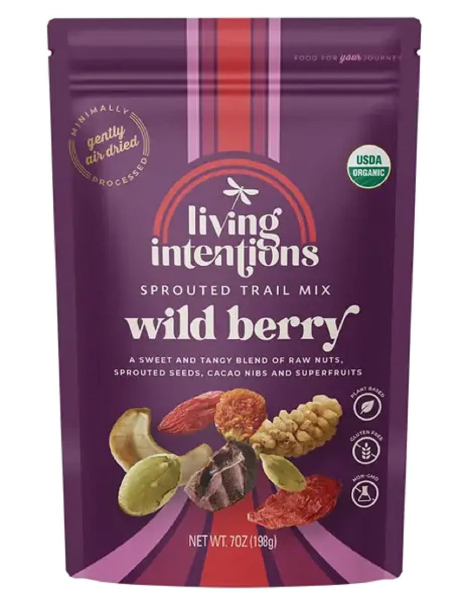LIVING INTENTIONS: Trail Mix Wild Berry Sprouted, 7 oz